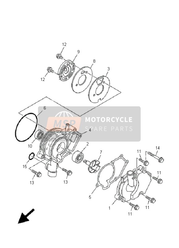 Yamaha T135FI CRYPTON X 2009 Bomba de agua para un 2009 Yamaha T135FI CRYPTON X